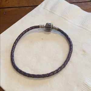 PANDORA Purple Leather Bracelet